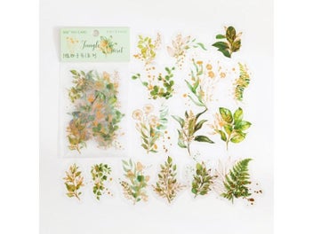 Listing 5 of 9 for 30 Pcs/Pack Golden Outline Hand Painting Colorful Flowers Decorative Stickers