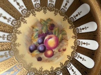 Listing 2 of 3 for Beautiful Aynsley Orchard Gold Plate Signed D.Jones