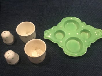 Listing 2 of 5 for EXTREMELY RARE ROYAL WINTON EGG GREEN POLKA DOT CUP SET