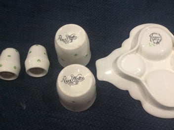 Listing 3 of 5 for EXTREMELY RARE ROYAL WINTON EGG GREEN POLKA DOT CUP SET