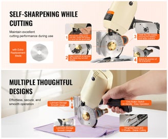 Listing 13 of 14 for Fabric Cutter 250W Electric Rotary Fabric Cutting Machine 1.1" Thickness