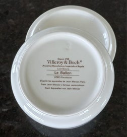 Listing 6 of 6 for Vintage Villeroy and Boch Trinket Box Lidded -Le Ballon signed by Jean Mercier