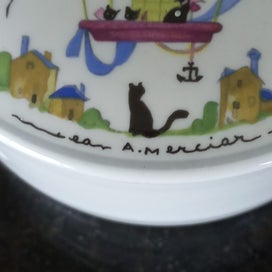 Listing 4 of 6 for Vintage Villeroy and Boch Trinket Box Lidded -Le Ballon signed by Jean Mercier