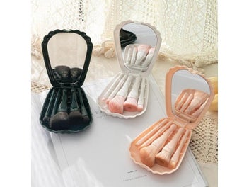 Listing 3 of 10 for 5Pcs Shell Portable Makeup Brush Set HD Mirror Soft Fiber Hair Cosmetic Brush