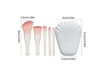 Listing 5 of 10 for 5Pcs Shell Portable Makeup Brush Set HD Mirror Soft Fiber Hair Cosmetic Brush