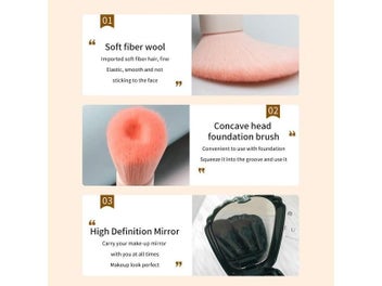 Listing 8 of 10 for 5Pcs Shell Portable Makeup Brush Set HD Mirror Soft Fiber Hair Cosmetic Brush
