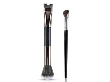 Listing 2 of 7 for 2X 2-In-1 Nose Contour Brushes Brush Fluffy Brush Angled Tilt Brush Nose Brushes