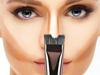 Listing 6 of 7 for 2X 2-In-1 Nose Contour Brushes Brush Fluffy Brush Angled Tilt Brush Nose Brushes
