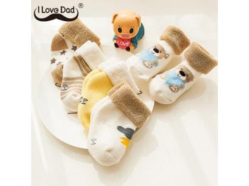 Listing 3 of 10 for 5Pairs/Set Winter Warm Baby Socks Thick Soft Terry For Boys Girls Toddlers