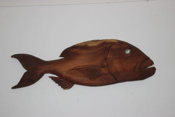 Listing 1 of 4 for Large hanging Wooden fish