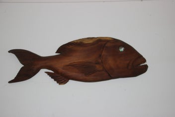 Listing 2 of 4 for Large hanging Wooden fish