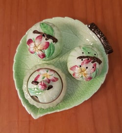 Listing 1 of 5 for Carltonware green apple blossom condiment set