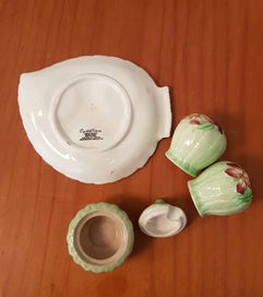 Listing 2 of 5 for Carltonware green apple blossom condiment set