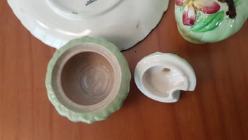 Listing 3 of 5 for Carltonware green apple blossom condiment set