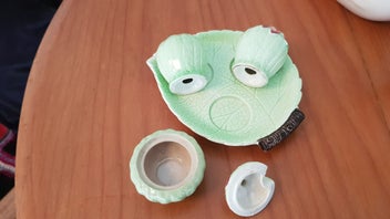 Listing 5 of 5 for Carltonware green apple blossom condiment set