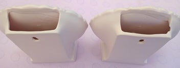 Listing 6 of 9 for Vintage 3D Cherub Vase's Pink & White Bisque Wall Hanging/Free Standing Pockets