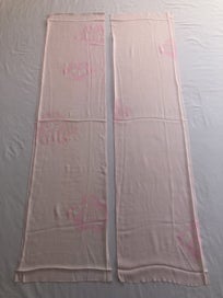 Listing 2 of 19 for Vintage Pink Japanese Silk Hand Dyed Shibori Fabric Pieces x2 Kimono Panels