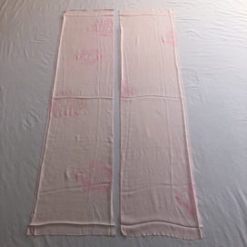 Listing 3 of 19 for Vintage Pink Japanese Silk Hand Dyed Shibori Fabric Pieces x2 Kimono Panels
