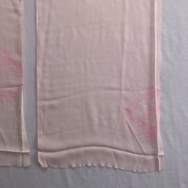 Listing 5 of 19 for Vintage Pink Japanese Silk Hand Dyed Shibori Fabric Pieces x2 Kimono Panels