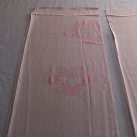 Listing 6 of 19 for Vintage Pink Japanese Silk Hand Dyed Shibori Fabric Pieces x2 Kimono Panels