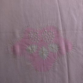 Listing 7 of 19 for Vintage Pink Japanese Silk Hand Dyed Shibori Fabric Pieces x2 Kimono Panels