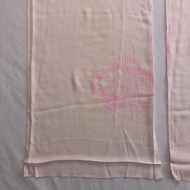 Listing 9 of 19 for Vintage Pink Japanese Silk Hand Dyed Shibori Fabric Pieces x2 Kimono Panels