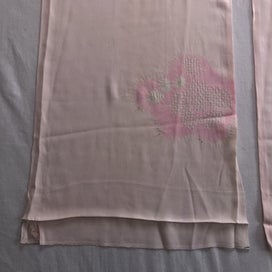 Listing 12 of 19 for Vintage Pink Japanese Silk Hand Dyed Shibori Fabric Pieces x2 Kimono Panels