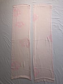 Listing 13 of 19 for Vintage Pink Japanese Silk Hand Dyed Shibori Fabric Pieces x2 Kimono Panels