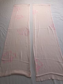 Listing 14 of 19 for Vintage Pink Japanese Silk Hand Dyed Shibori Fabric Pieces x2 Kimono Panels