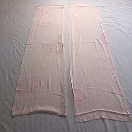 Listing 15 of 19 for Vintage Pink Japanese Silk Hand Dyed Shibori Fabric Pieces x2 Kimono Panels