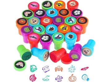 Listing 5 of 10 for 10pcs Assorted Stamps For Kids Self-ink Stamps Children Toy Stamps Smiley Face