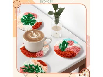 Listing 6 of 10 for 22Pcs Punch Needle Embroidery Kit DIY Stitching Coasters Needlecraft Boho