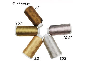 Listing 4 of 9 for Sanbest 4 Strands Metallic Weaving Thread Handmade DIY Bracelet String Stitch