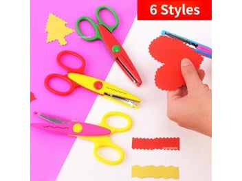 Listing 3 of 10 for 6 Styles Minimalistic Lace Scissors Wavy Pattern Small Round Head Children
