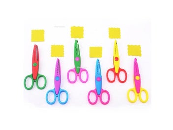 Listing 6 of 10 for 6 Styles Minimalistic Lace Scissors Wavy Pattern Small Round Head Children