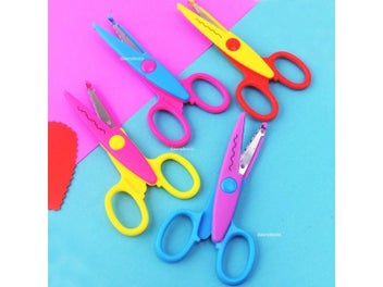 Listing 7 of 10 for 6 Styles Minimalistic Lace Scissors Wavy Pattern Small Round Head Children