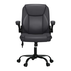 Listing 3 of 6 for Artiss 2 Point Massage Office Chair Leather Mid Back Grey