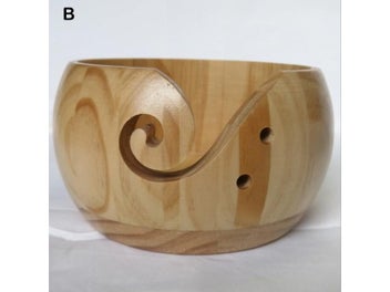 Listing 1 of 9 for Wooden Yarn Bowl Crochet Organizer Storage Holder Non Slip Eco-friendly New