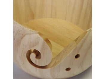 Listing 6 of 9 for Wooden Yarn Bowl Crochet Organizer Storage Holder Non Slip Eco-friendly New