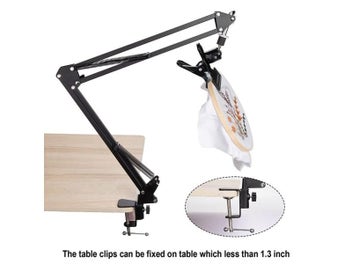 Listing 4 of 9 for Adjustable Metal Embroidery Hoop Stand 16 Embroidery Needles