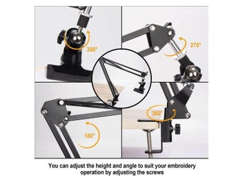 Listing 7 of 9 for Adjustable Metal Embroidery Hoop Stand 16 Embroidery Needles