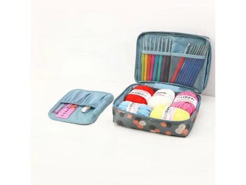 Listing 4 of 10 for Portable Needlework Storage Bag Mesh Divider Pouch Yarn Knitting Tools