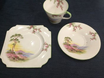 Listing 2 of 4 for AYNSLEY ART DECO STYLE TRIO - EXCELLENT CONDITION