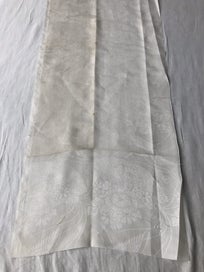 Listing 3 of 16 for Vintage White Woven Crane Japanese Silk Kimono Panel Fabric Piece Panel