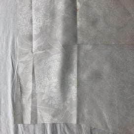 Listing 2 of 16 for Vintage White Woven Crane Japanese Silk Kimono Panel Fabric Piece Panel