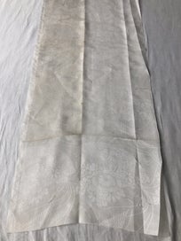 Listing 8 of 16 for Vintage White Woven Crane Japanese Silk Kimono Panel Fabric Piece Panel