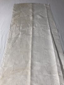 Listing 12 of 16 for Vintage White Woven Crane Japanese Silk Kimono Panel Fabric Piece Panel