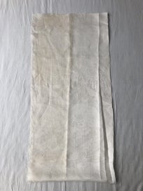 Listing 11 of 16 for Vintage White Woven Crane Japanese Silk Kimono Panel Fabric Piece Panel