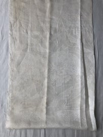 Listing 14 of 16 for Vintage White Woven Crane Japanese Silk Kimono Panel Fabric Piece Panel