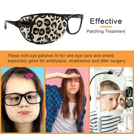 Listing 2 of 7 for 2Pcs Eye Patches for Men Women Eye Patch for Glasses Silk Patch Leopard